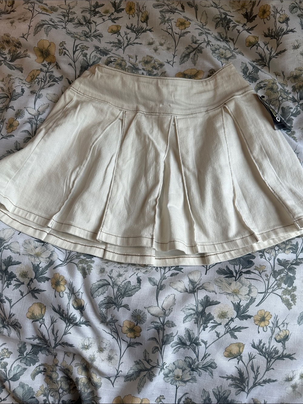 Art Class Cream Pleated Girls Skirt